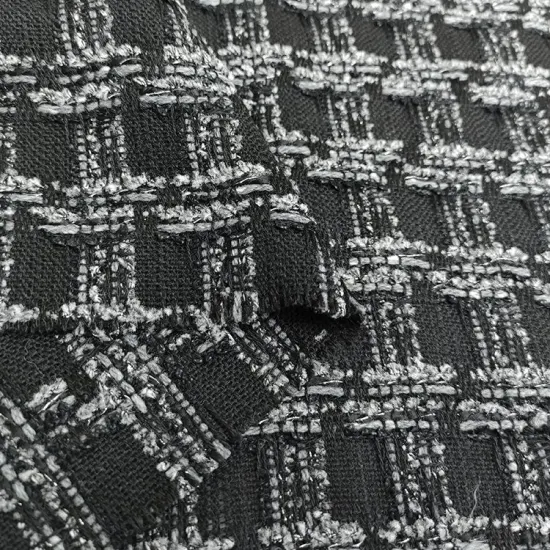 Tejido de cuadros de tweed mezclado con poliéster y lana de alta calidad